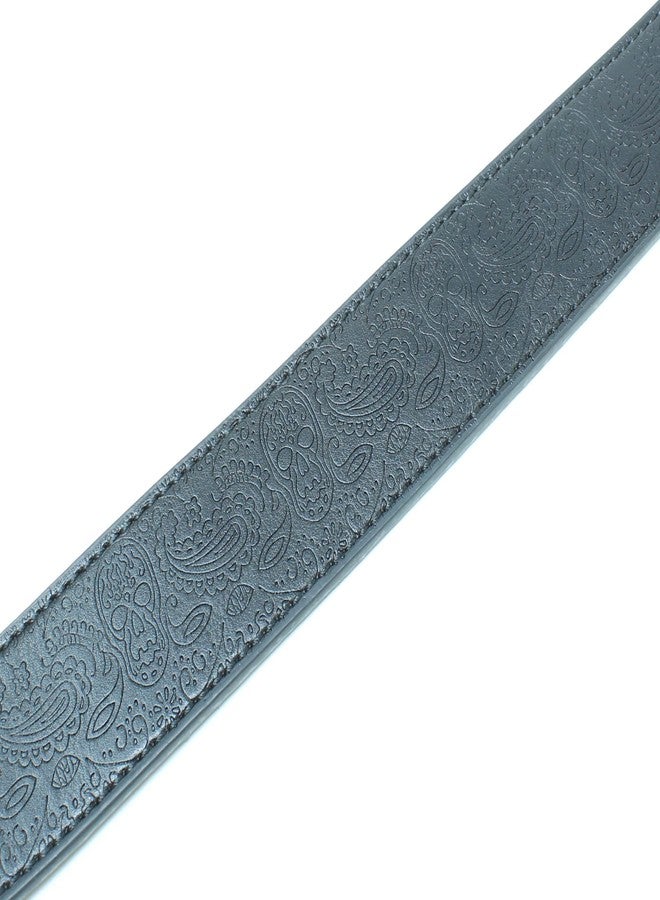 BC Belts Leather Belt Strap with Western Skull and Paisley Embossed Pattern 1.5" Wide with Snaps (Black-M) - Image 5